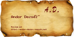 Andor Dezső névjegykártya