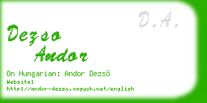 dezso andor business card